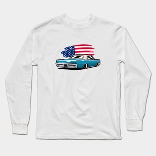 Blue Continental 1965 American Flag Long Sleeve T-Shirt